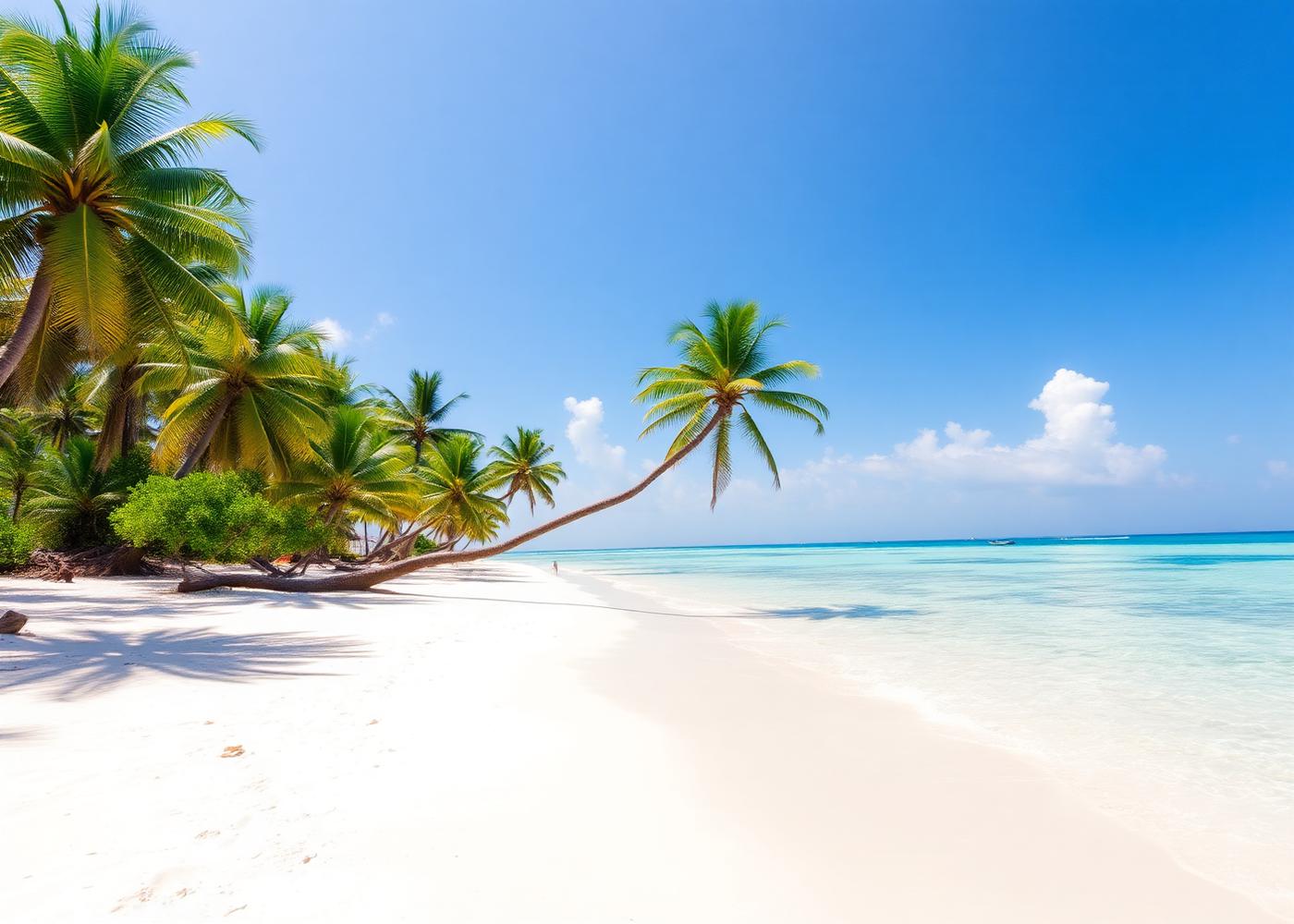 Empty white sand beach at Uvero Alto